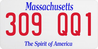 MA license plate 309QQ1