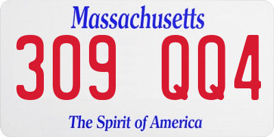 MA license plate 309QQ4