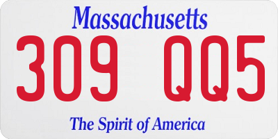 MA license plate 309QQ5