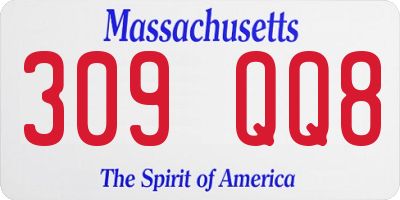 MA license plate 309QQ8