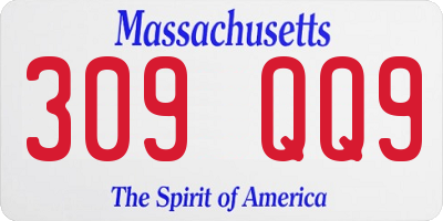 MA license plate 309QQ9