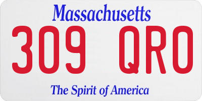 MA license plate 309QR0