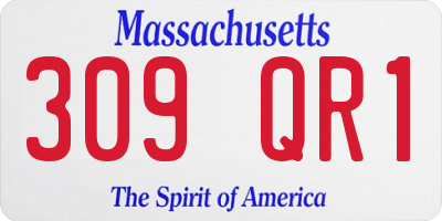 MA license plate 309QR1