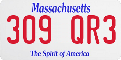 MA license plate 309QR3