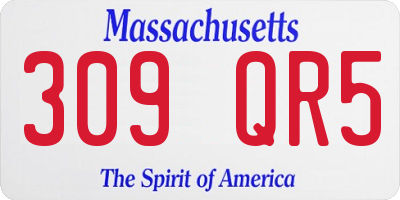 MA license plate 309QR5