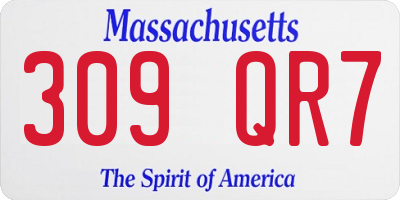 MA license plate 309QR7