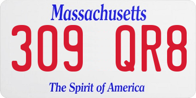 MA license plate 309QR8