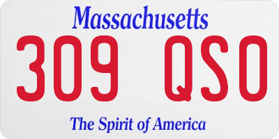 MA license plate 309QS0