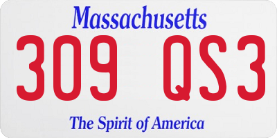 MA license plate 309QS3