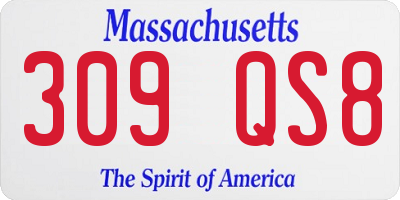 MA license plate 309QS8