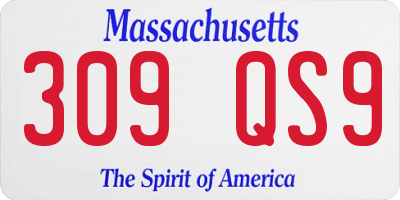 MA license plate 309QS9
