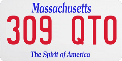 MA license plate 309QT0