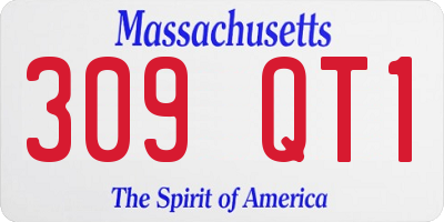 MA license plate 309QT1