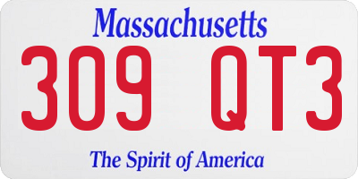 MA license plate 309QT3