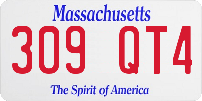 MA license plate 309QT4