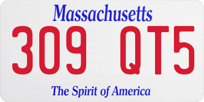 MA license plate 309QT5
