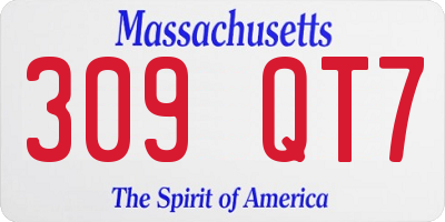 MA license plate 309QT7