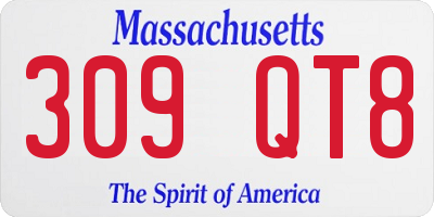MA license plate 309QT8
