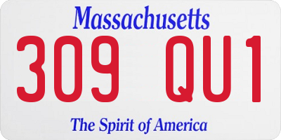 MA license plate 309QU1