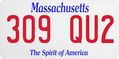 MA license plate 309QU2