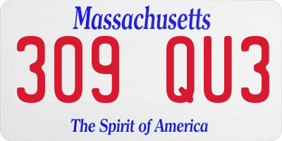 MA license plate 309QU3