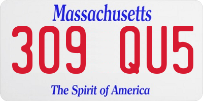 MA license plate 309QU5