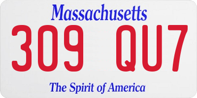 MA license plate 309QU7