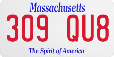 MA license plate 309QU8
