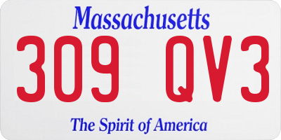 MA license plate 309QV3