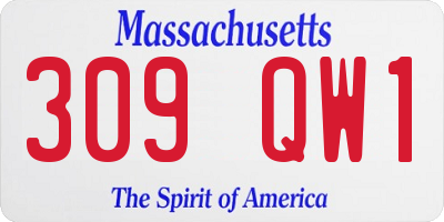 MA license plate 309QW1