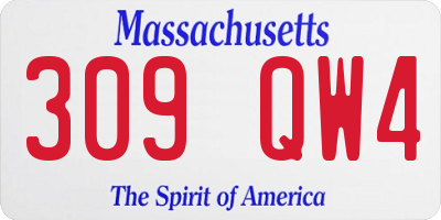 MA license plate 309QW4