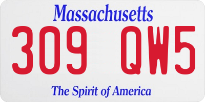 MA license plate 309QW5
