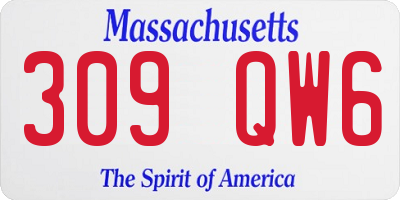 MA license plate 309QW6