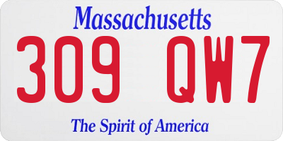 MA license plate 309QW7