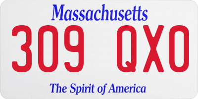 MA license plate 309QX0
