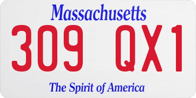 MA license plate 309QX1