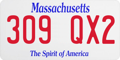 MA license plate 309QX2