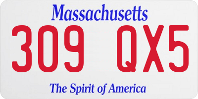 MA license plate 309QX5