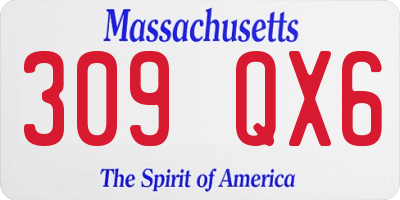 MA license plate 309QX6
