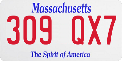 MA license plate 309QX7