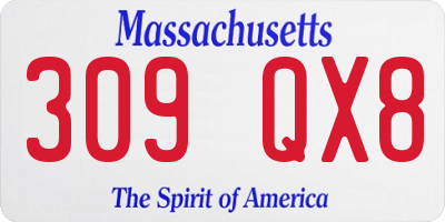 MA license plate 309QX8