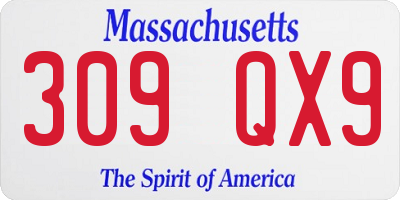 MA license plate 309QX9