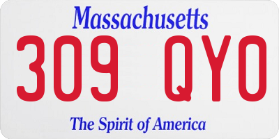 MA license plate 309QY0