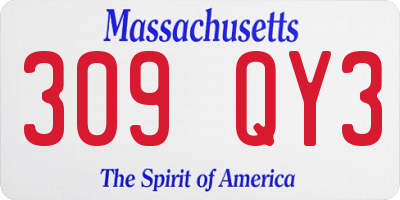 MA license plate 309QY3