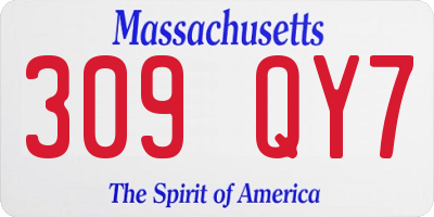 MA license plate 309QY7
