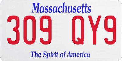 MA license plate 309QY9
