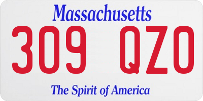 MA license plate 309QZ0
