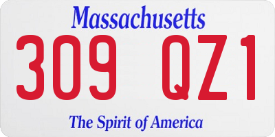MA license plate 309QZ1
