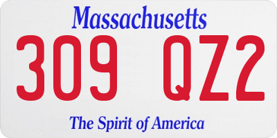 MA license plate 309QZ2