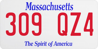 MA license plate 309QZ4